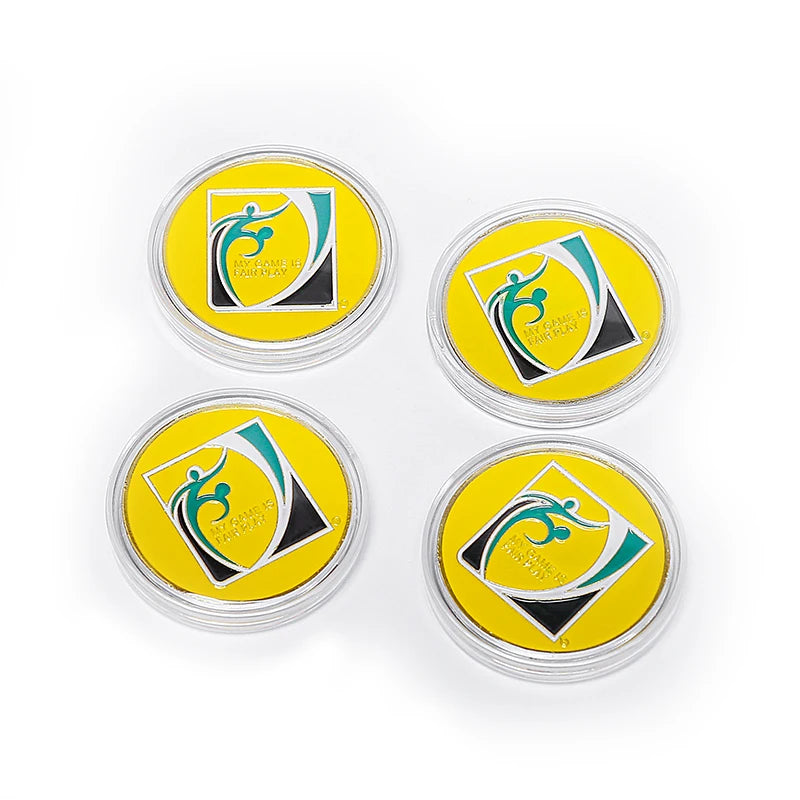 1 lado escolha futebol treinamento árbitro lado lance jogo de futebol moedas laterais de metal duro futebol AIDS