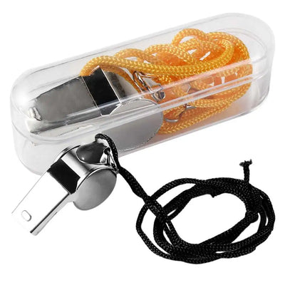 Apito de metal alto profissional com corda esportiva apito resistente ao desgaste apitos portáteis de aço inoxidável para árbitro
