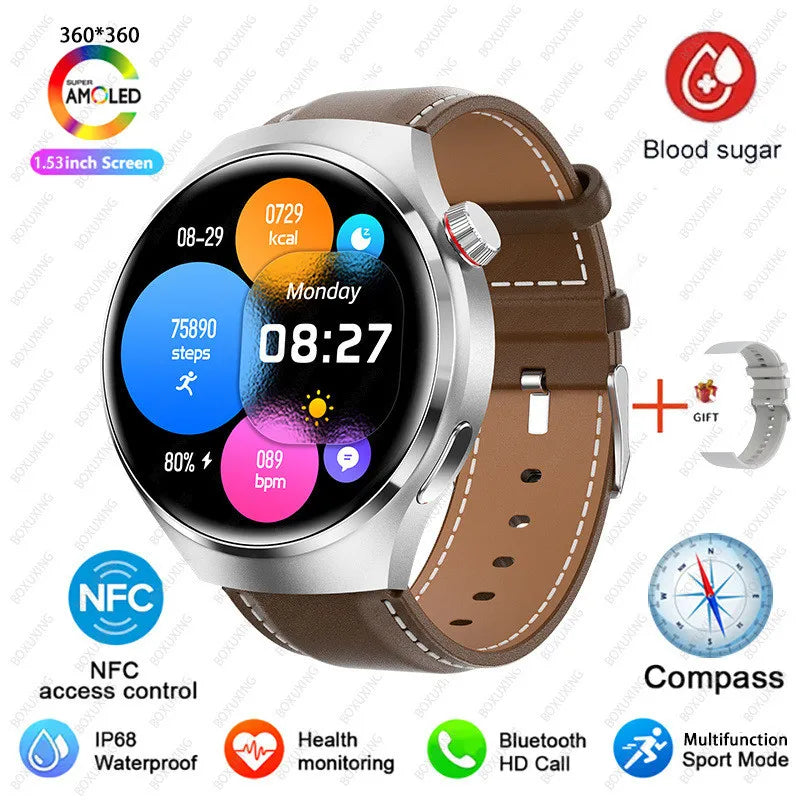 Para Huawei Watch 4 Pro NFC Smart Watch Masculino GPS Sports Tracker Tela HD de 1,53" Monitor de Saúde Relógios Bluetooth Chamada SmartWatch