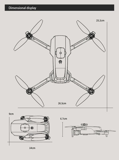 LYZRC L106 / L106MAX HD Câmera Dupla Comutação Motor Brushless RC Drone Dobrável Mini Wifi 2.4GHz 360° Helicóptero OAS Inteligente