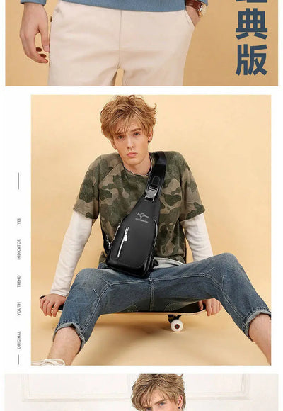 Bolsa de peito masculina nova moda estilo coreano casual esportiva à prova d'água bolsa de peito oxford transversal para homens bolsa de ombro mensageiro