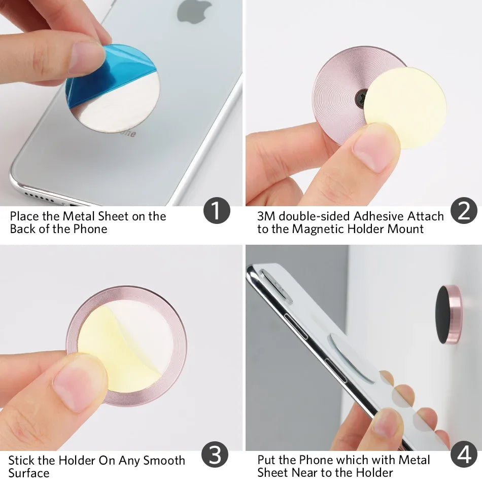 Suporte magnético para celular automotivo Suporte universal para celular para iPhone Xiaomi Huawei Samsung Painel de parede Adesivo magnético para carro