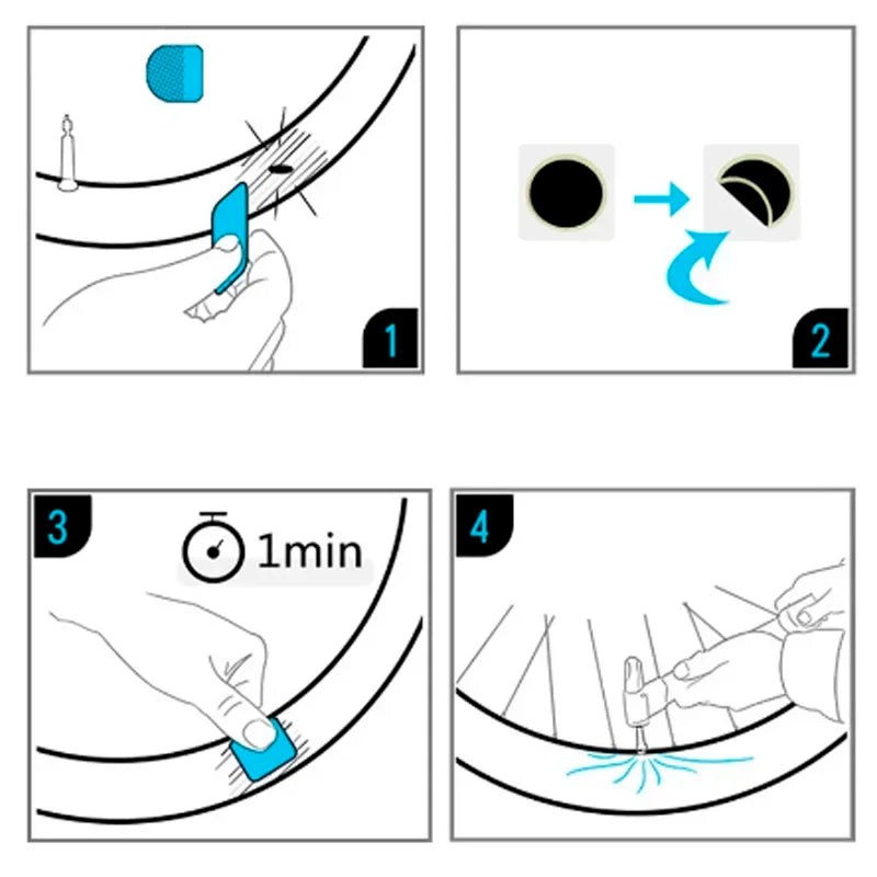 Adesivos para pneus de bicicleta sem cola, 50/30/20/10 peças, ferramenta de reparo rápido, proteção para pneus, acessórios para bicicleta de secagem rápida