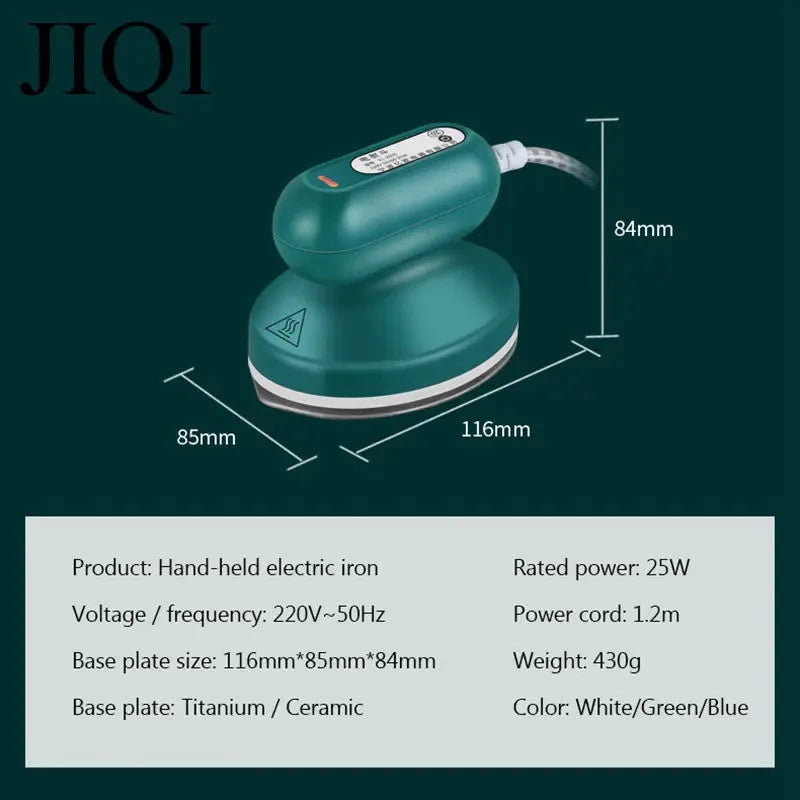 Máquina de passar roupa portátil JIQI, base de cerâmica e titânio, para uso doméstico e viagens