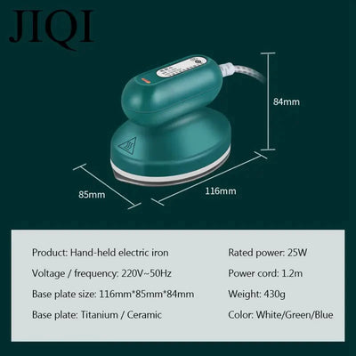 Máquina de passar roupa portátil JIQI, base de cerâmica e titânio, para uso doméstico e viagens