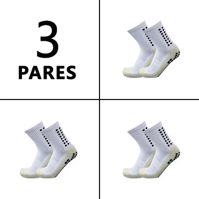 Meias de futebol masculinas, meias de corrida de poliamida, meias de futebol antiderrapantes, meias de corrida de cano médio