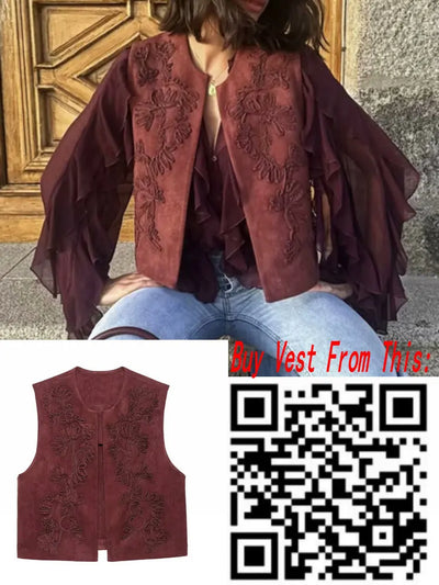 Camisas femininas elegantes, soltas, de manga comprida, em camadas, para escritório, vintage, com decote em V, translúcidas, com babados em camadas, verão 2025