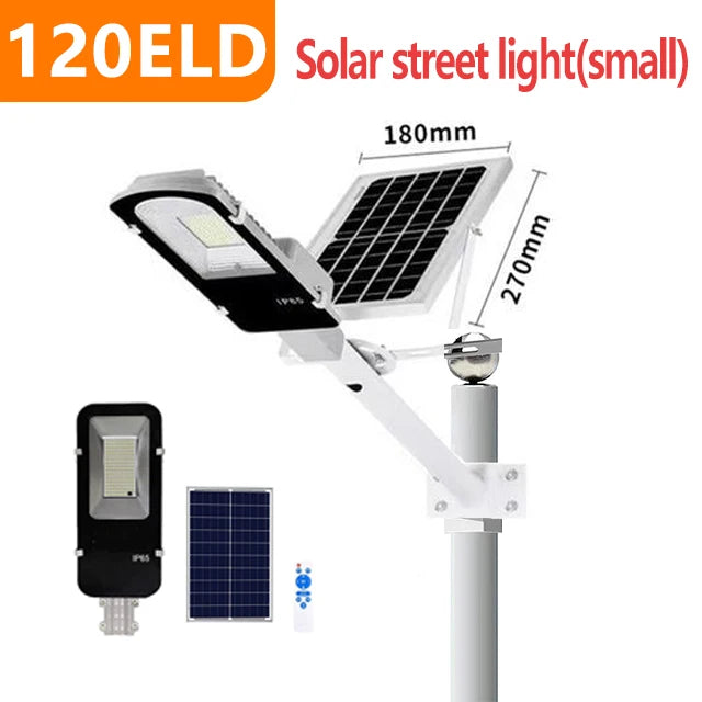 Luz solar potente de 200 W, luz de rua solar externa, 6000 mAh, à prova d'água, automática, do anoitecer ao amanhecer, para garagem e jardim