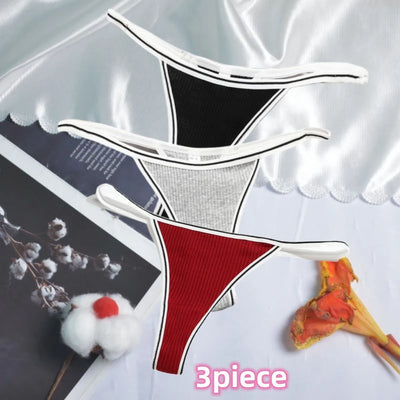 Calcinha feminina de algodão, fio dental sexy, sem costura, invisível, cintura baixa, confortável, cor sólida, fio dental