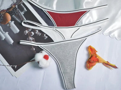 Calcinha feminina de algodão, fio dental sexy, sem costura, invisível, cintura baixa, confortável, cor sólida, fio dental