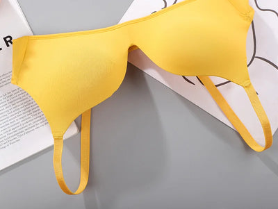 Sutiã feminino sem costura sexy sem aro push up roupa íntima para meninas estudantes respirável fino 10 cores sutiãs femininos sutiã respirável franzido