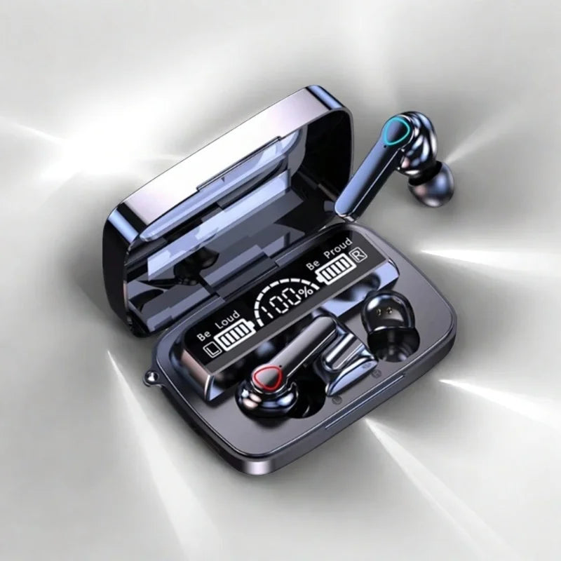 Fones de ouvido M19 TWS Fone de ouvido M10 com controle de toque inteligente sem fio Bluetooth Fones de ouvido à prova d'água com tela LED e microfone