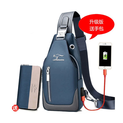 Bolsa de peito masculina nova moda estilo coreano casual esportiva à prova d'água bolsa de peito oxford transversal para homens bolsa de ombro mensageiro