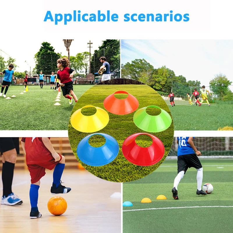 Conjunto de 10 cones para treinamento de futebol, equipamento para crianças, cones de disco profissional, exercícios de agilidade, evitando obstáculos, acessórios de treinamento esportivo