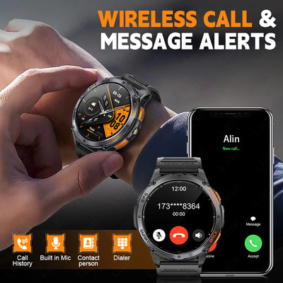 Relógio inteligente LIGE GPS premium, novo, altímetro, barômetro, tela AMOLED, GPS e bússola integrados, relógio inteligente esportivo militar masculino