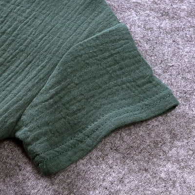 Conjunto de bebê unissex 100% algodão, 2 peças, verão 2025, camisa de manga curta lisa, casual, infantil, 1-7 anos