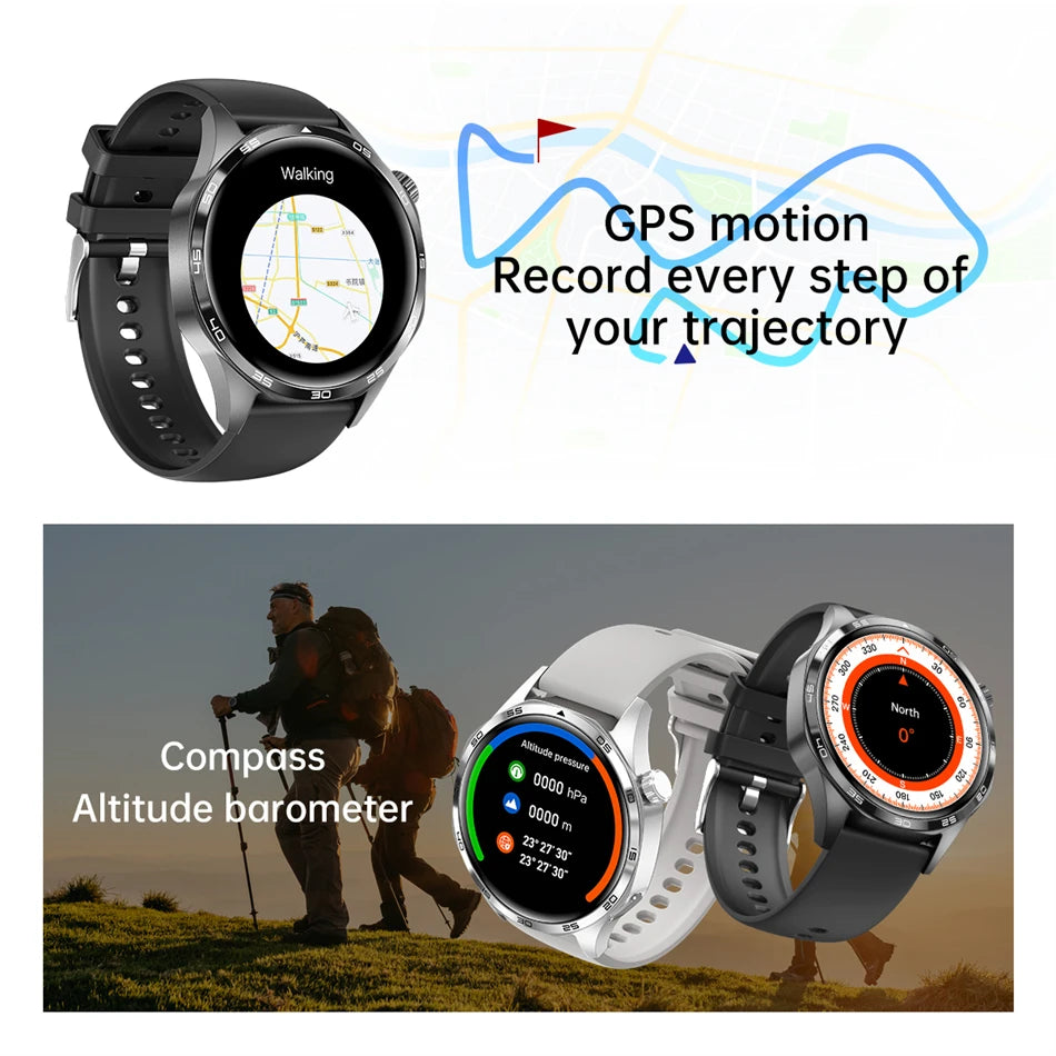 Para Huawei GT5 PRO Smart Watch Men Watch 4 Pro versão atualizada Tela AMOLED HD Bluetooth Chamada GPS NFC Frequência cardíaca SmartWatches