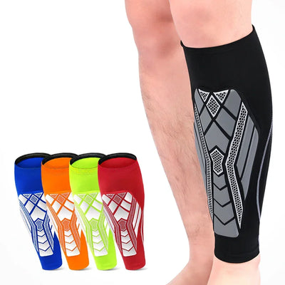 1 peça de mangas de compressão para panturrilha com almofada de EVA para homens e mulheres, suporte para pernas para dores nas canelas, caneleiras para corrida de futebol