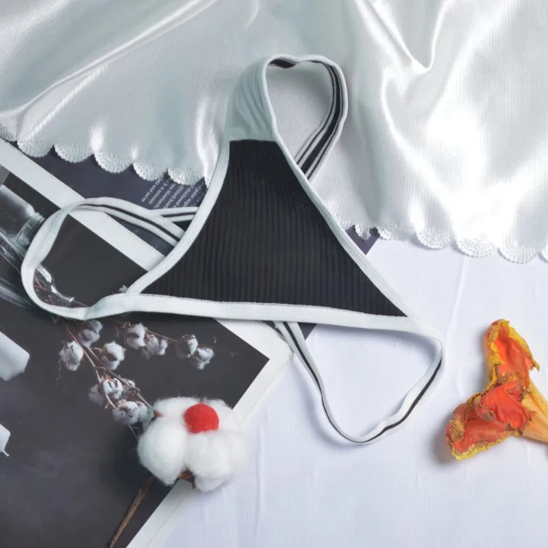 Calcinha feminina de algodão, fio dental sexy, sem costura, invisível, cintura baixa, confortável, cor sólida, fio dental