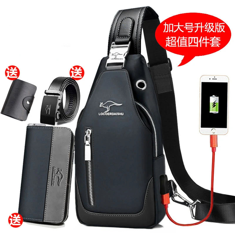 Bolsa de peito masculina nova moda estilo coreano casual esportiva à prova d'água bolsa de peito oxford transversal para homens bolsa de ombro mensageiro