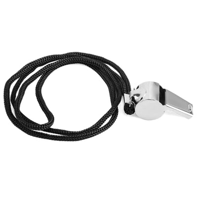 Apito de aço inoxidável para árbitro esportivo de rúgbi, apito de metal com corda para festa, treinamento, futebol, basquete, ferramenta para líderes de torcida