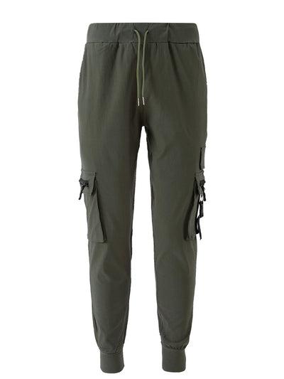 Calças esportivas casuais multibolsos para homens, primavera e outono, slim fit, moda urbana, antirrugas, para esportes ao ar livre