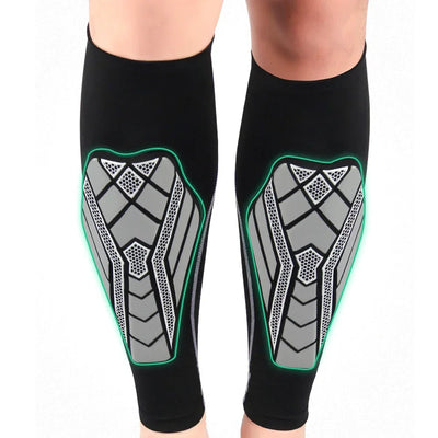 1 peça de mangas de compressão para panturrilha com almofada de EVA para homens e mulheres, suporte para pernas para dores nas canelas, caneleiras para corrida de futebol