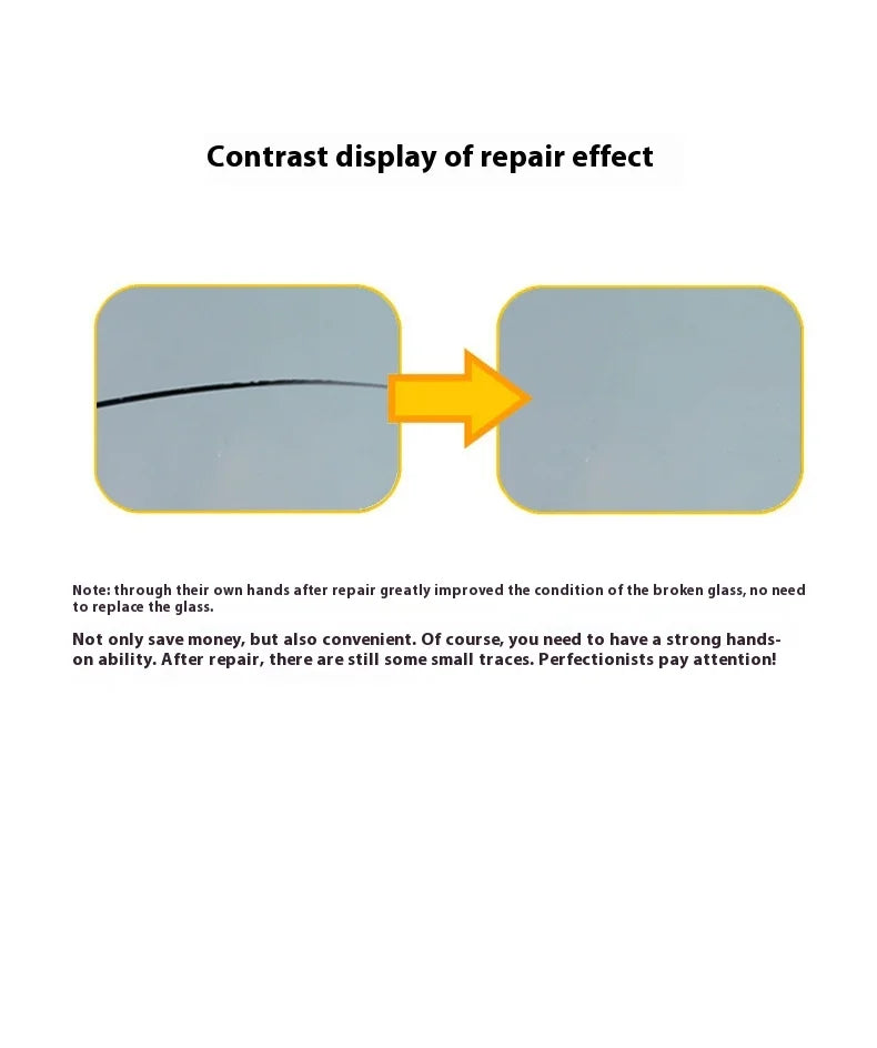 Ferramenta de reparo de para-brisa de carro rachado Kit de reparo de tela de celular faça você mesmo para janela de carro Cola de cura de vidro Restauração de arranhões e rachaduras em vidros automotivos