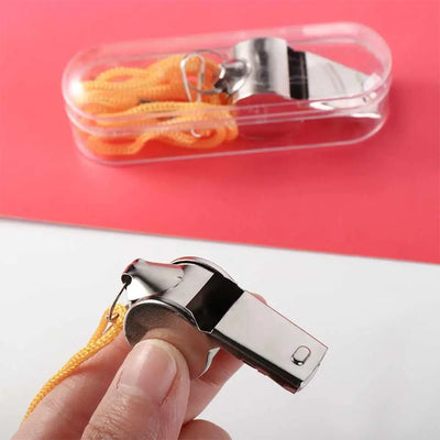 Apito de metal alto profissional com corda esportiva apito resistente ao desgaste apitos portáteis de aço inoxidável para árbitro
