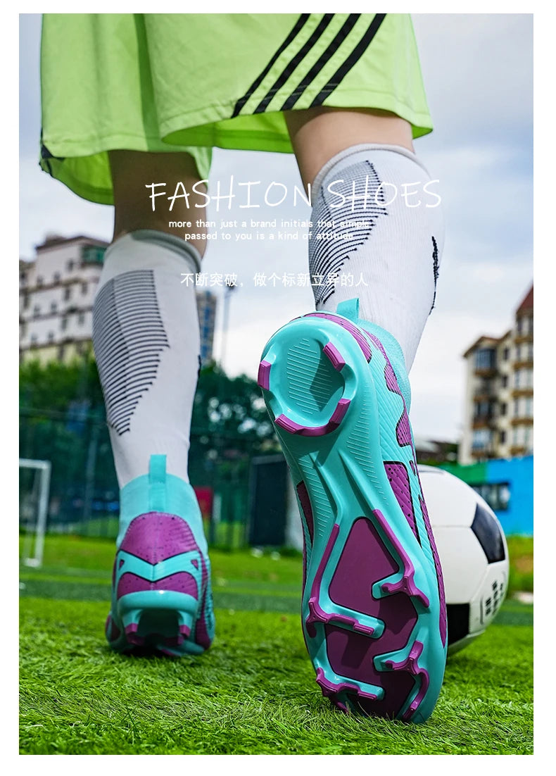 Novas chuteiras masculinas de futebol, chuteiras de futebol rápido, chuteiras de campo de futebol profissional, tênis originais para meninos de futsal TF/FG