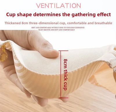 Sutiã push-up sem costura, oferta especial de 2024, sem argola de aço - lingerie acolchoada espessada de 8 cm, alças ajustáveis, sutiã sexy e confortável