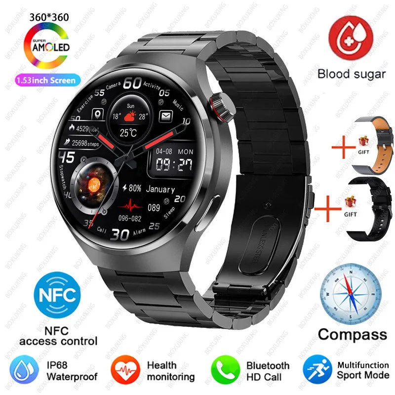 Para Huawei Watch 4 Pro NFC Smart Watch Masculino GPS Sports Tracker Tela HD de 1,53" Monitor de Saúde Relógios Bluetooth Chamada SmartWatch