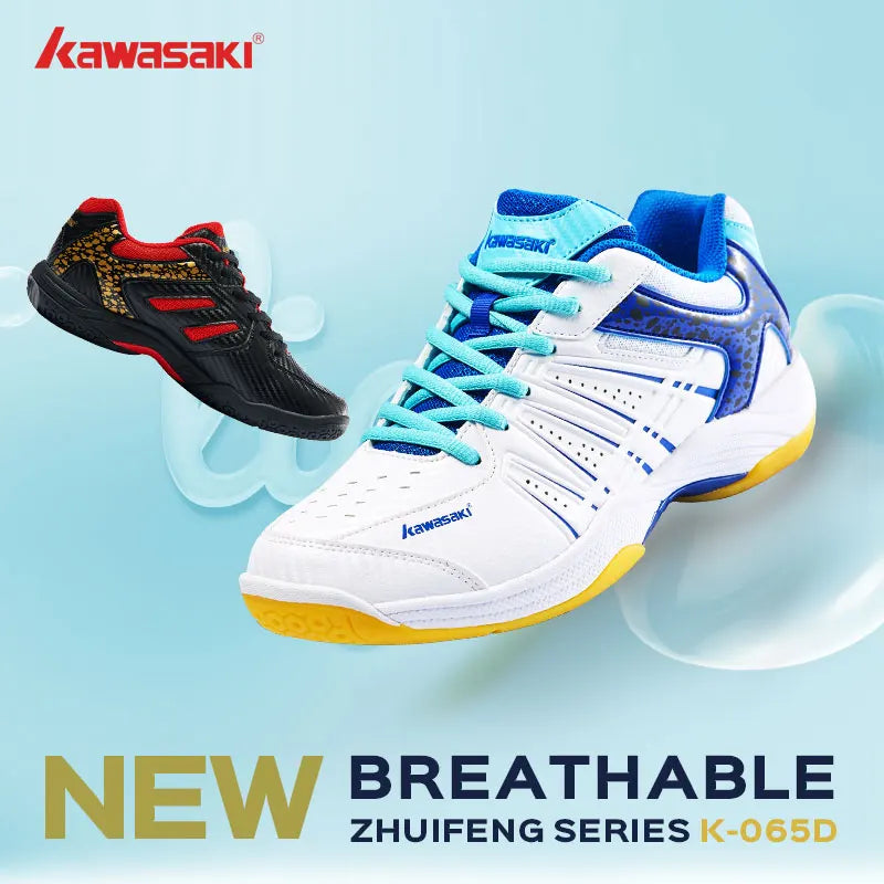 Kawasaki Novos Tênis de Badminton Masculino Respirável Antiderrapante Calçados Esportivos para Homens e Mulheres K-065D