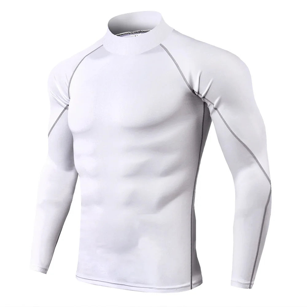 Camiseta esportiva masculina de secagem rápida, camiseta de musculação e corrida, camiseta de compressão de manga comprida, camiseta de ginástica masculina fitnesss Tight Rashgard