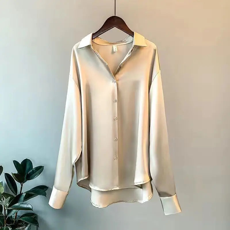 Camisa e blusa de primavera 2025, novos suéteres, cardigans, blusa feminina, malha coreana, manga comprida, lapela, botão, elegante, casacos casuais doces