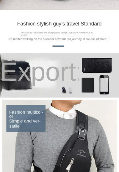 Bolsa de peito masculina nova moda estilo coreano casual esportiva à prova d'água bolsa de peito oxford transversal para homens bolsa de ombro mensageiro