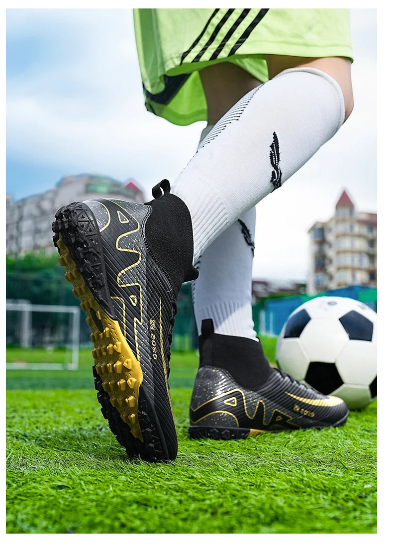Novas chuteiras masculinas de futebol, chuteiras de futebol rápido, chuteiras de campo de futebol profissional, tênis originais para meninos de futsal TF/FG