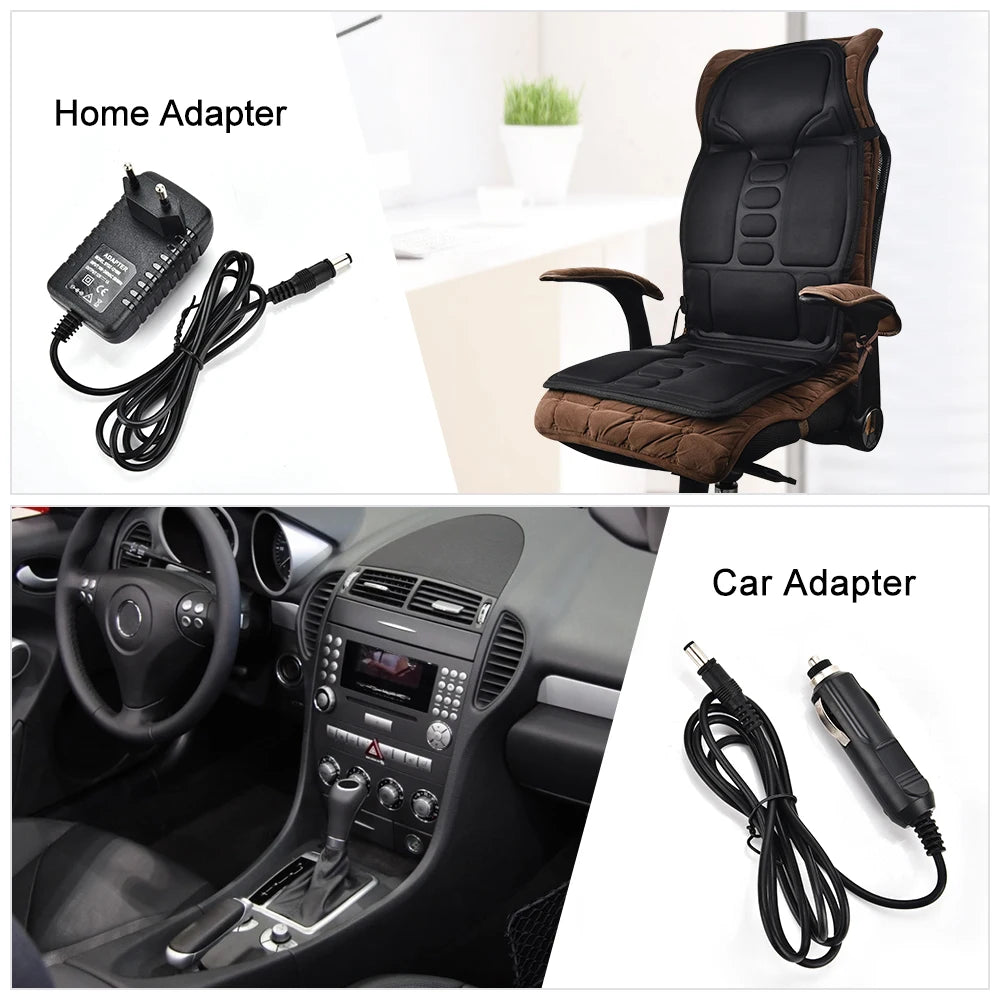 Almofada de cadeira massageadora com aquecimento elétrico, vibração cervical, pescoço, costas, almofada de massagem para carro, casa, colchão lombar