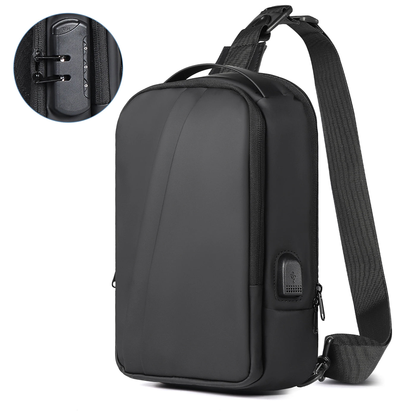 Geestock Bolsa transversal antifurto para mulheres e homens, multifuncional, com carregamento USB, bolsa de ombro, mensageiro, bolsa de viagem tipo tiracolo