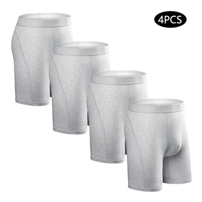 4 peças boxers longos para homens roupa íntima plus size calcinhas masculinas sexy pernas longas cuecas de algodão boxer masculino moda masculina tronco