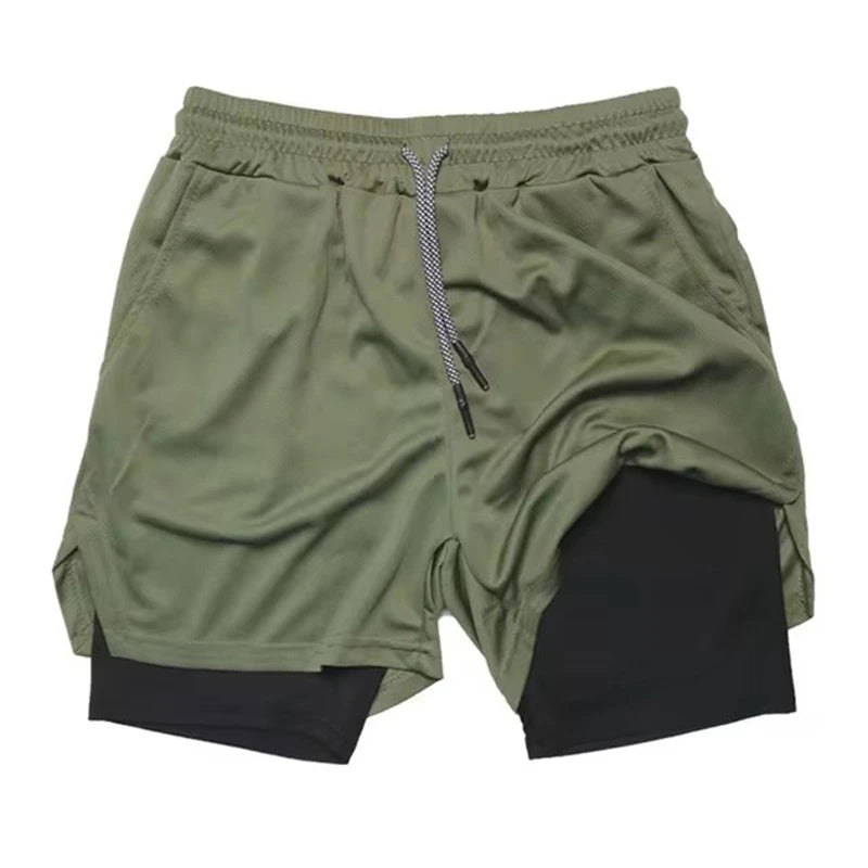 Shorts masculinos com vários bolsos, shorts fitness casuais para praia, esportivos, forrados, skinny, estilo cotidiano, malha camuflada, shorts para corrida