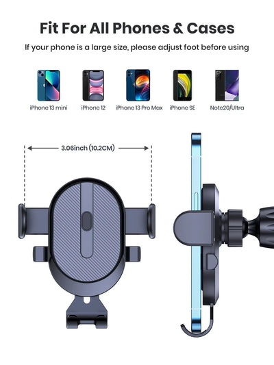 Suporte para celular com sensor de gravidade e saída de ar, suporte para carro, triângulo, gravidade, fosco, simplicidade, material metálico sólido