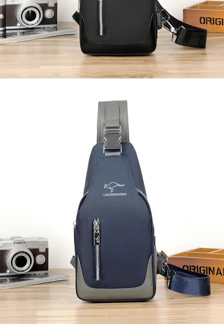 Bolsa de peito masculina nova moda estilo coreano casual esportiva à prova d'água bolsa de peito oxford transversal para homens bolsa de ombro mensageiro