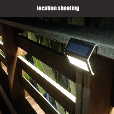 Luz de degrau 3LED de aço inoxidável, luzes solares para cerca, à prova d'água, lâmpadas de parede LED para áreas externas, luzes de deck para escada, jardim, cerca, pátio