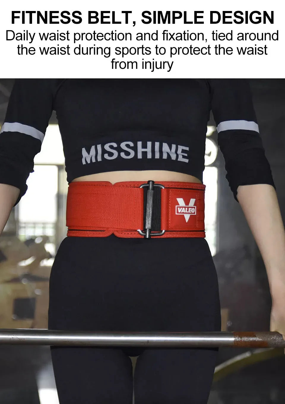 GOBYGO 1 Pç Cinto de Levantamento de Peso Fitness Agachamento Pull-Up Academia Levantamento de Força Suporte Lombar Ajustável Fivela de Metal Treinamento Cruzado