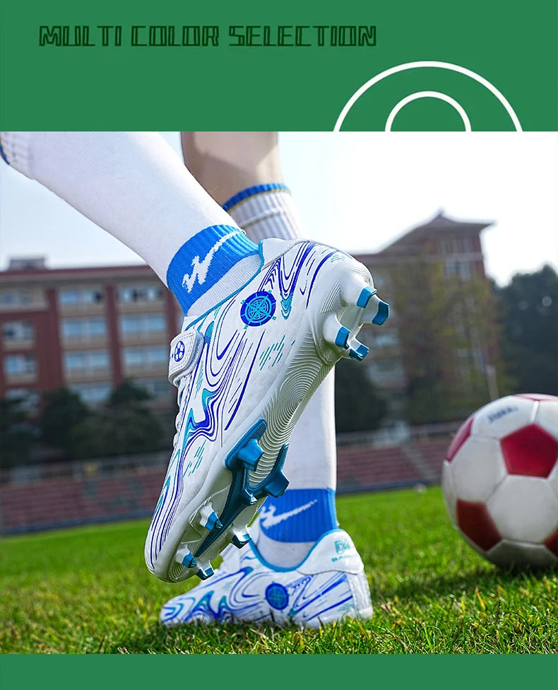 Marca de chuteiras infantis de futebol, chuteiras profissionais FG/TF para meninos e meninas, chuteiras de grama para futebol, calçados de treinamento de futsal ao ar livre