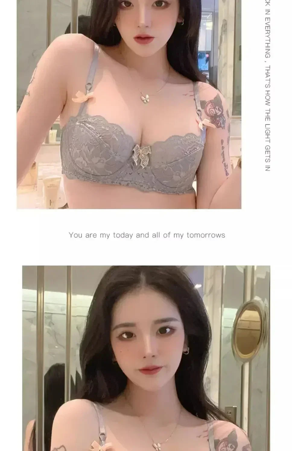 MOYISU Sutiã de renda romântica francesa confortável, respirável, sexy e fino, coleção Pure Desire Girls, roupa íntima super bonita