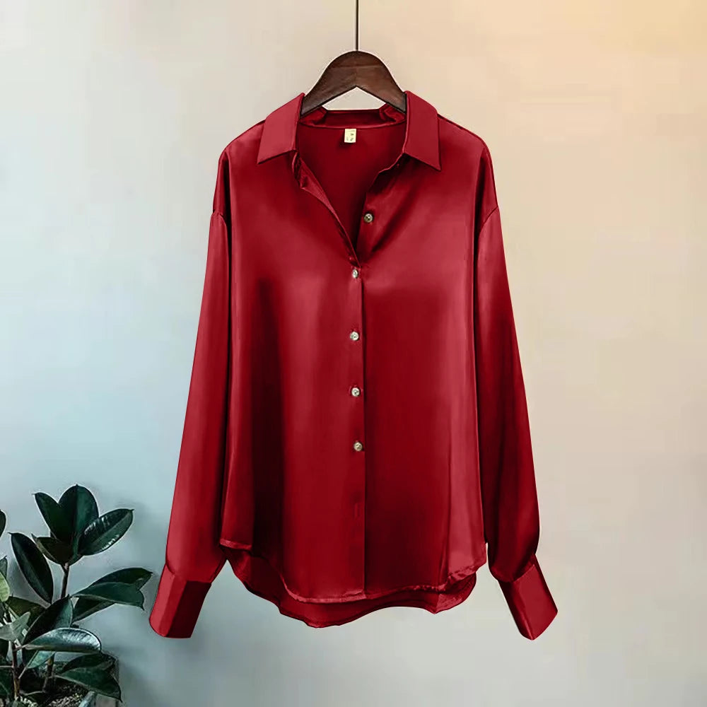 Camisa e blusa de primavera 2025, novos suéteres, cardigans, blusa feminina, malha coreana, manga comprida, lapela, botão, elegante, casacos casuais doces