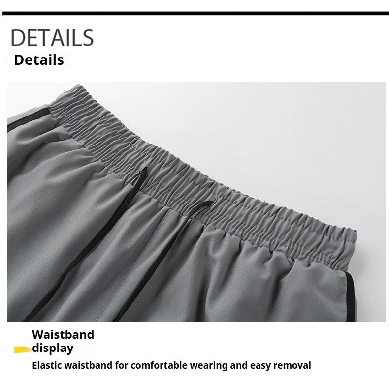 Shorts esportivos casuais anti-exposição de camada dupla masculinos, mais vendidos no verão, para corrida, fitness, calças três quartos