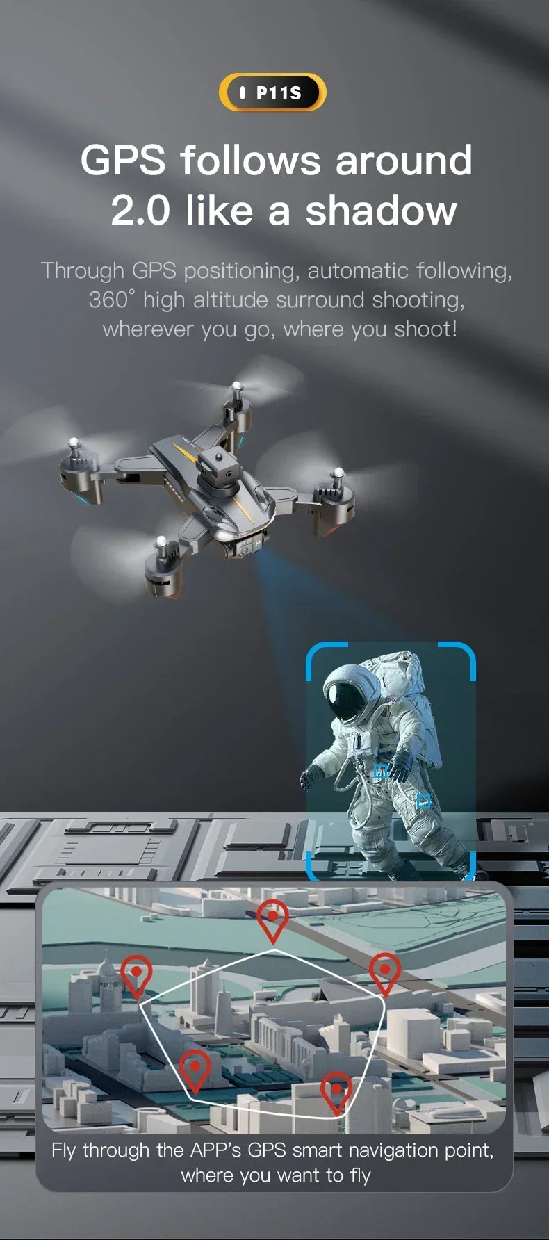 Drone Xiaomi MIJIA P11 Max 8K HD 5G GPS Fotografia Aérea Profissional Câmera Dupla Evita Obstáculos Quadrotor Sem Escovas 10000M